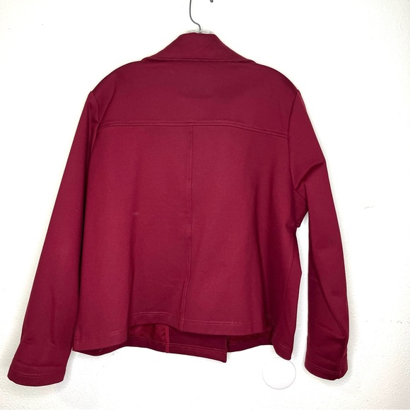 Betabrand cropped Peacoat blazer Women's Burgundy Double-Breasted Jacket XL - Picture 4 of 7